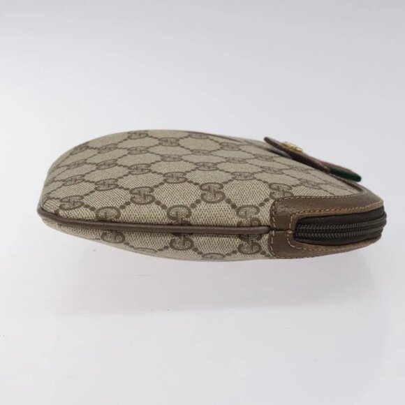 GUCCI GG Supreme Web Sherry Line Bag PVC Beige Gold 904 02 047 Auth bs24305 - Picture 4 of 16